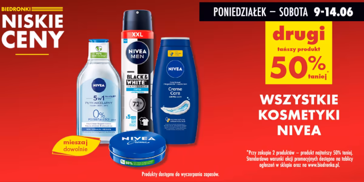 Biedronka: -50% na wszystkie kosmetyki Nivea