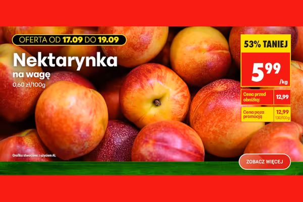 Biedronka: -53% na nektarynki