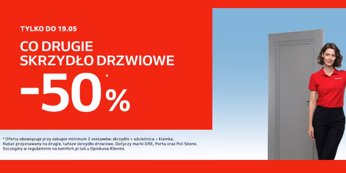 Komfort: -50% na co drugie skrzydło drzwiowe