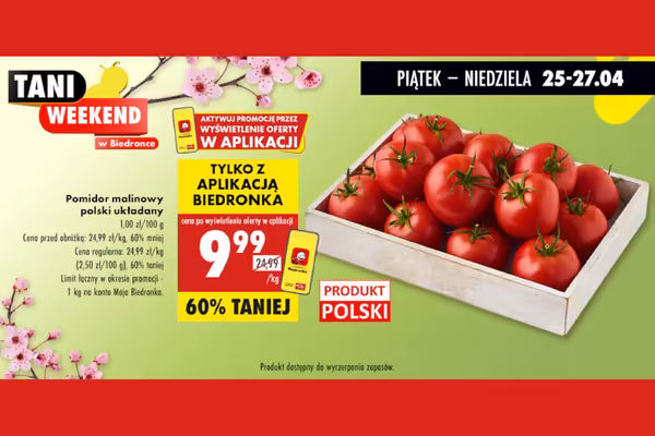 : -60% na polskie pomidory malinowe