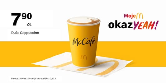McDonald's: 7,90 zł za duże Cappuccino 14.04.2025