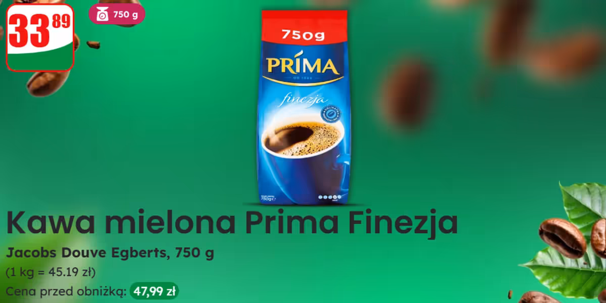 Dino: 33,89 zł za kawę mieloną Prima Finezja