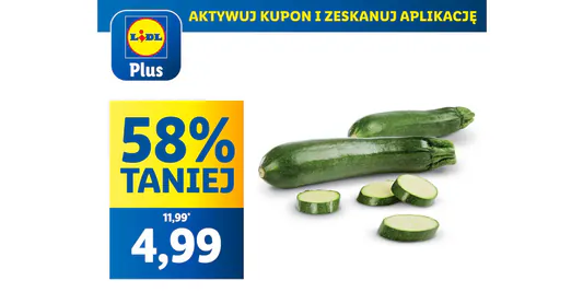Lidl: KUPON -58% na cukinię 08.05.2025