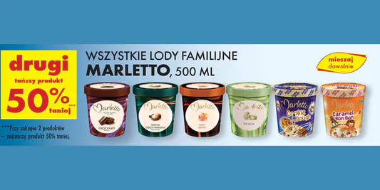 Biedronka: -50% na wszystkie lody familijne Marletto 06.05.2025