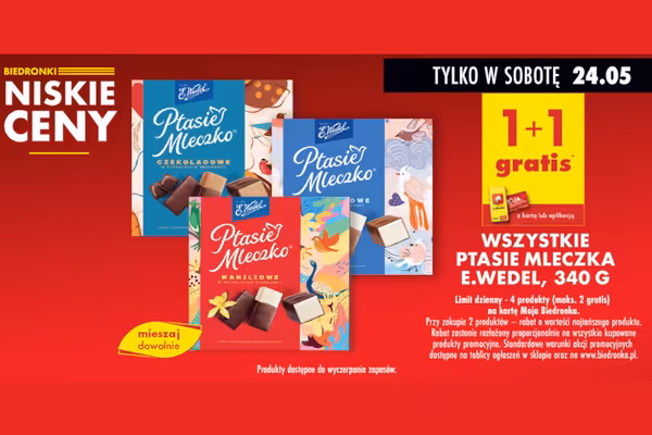 : 1+1 GRATIS na Ptasie Mleczko E. Wedel