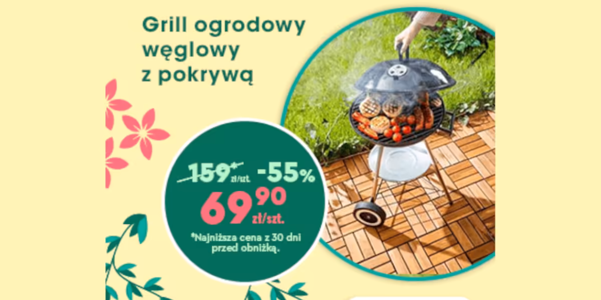 Biedronka Home: -55% na grill ogrodowy węglowy z pokrywką