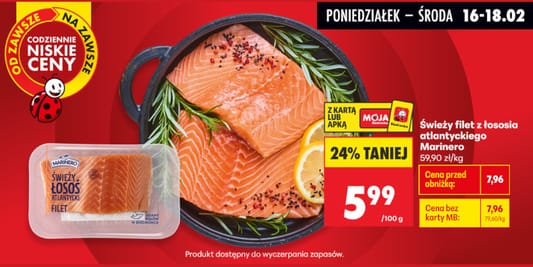 Biedronka: -24% na świeży filet z łososia atlantyckiego 16.02.2026