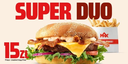 MAX Premium Burgers: 15 zł za Super Duo 02.05.2025