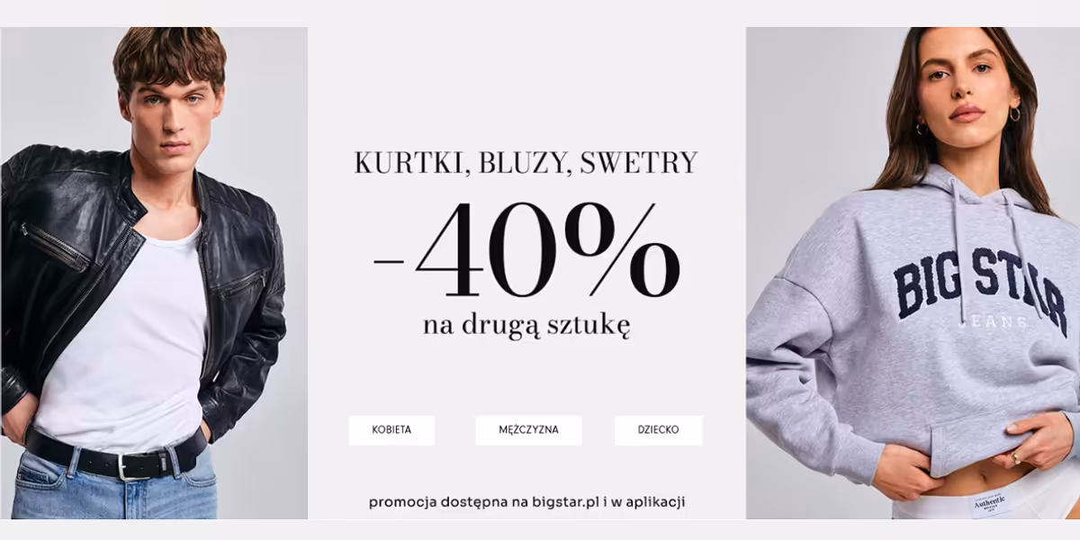 Big Star: -40% na kurtki, bluzy i swetry