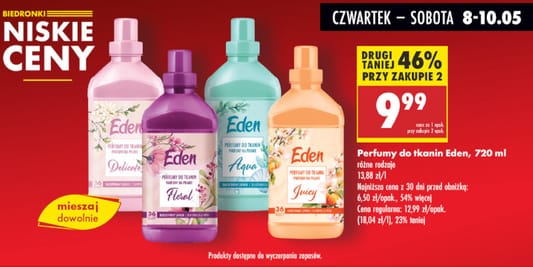 Biedronka: -46% na perfumy do tkanin Eden, 720 ml 08.05.2025
