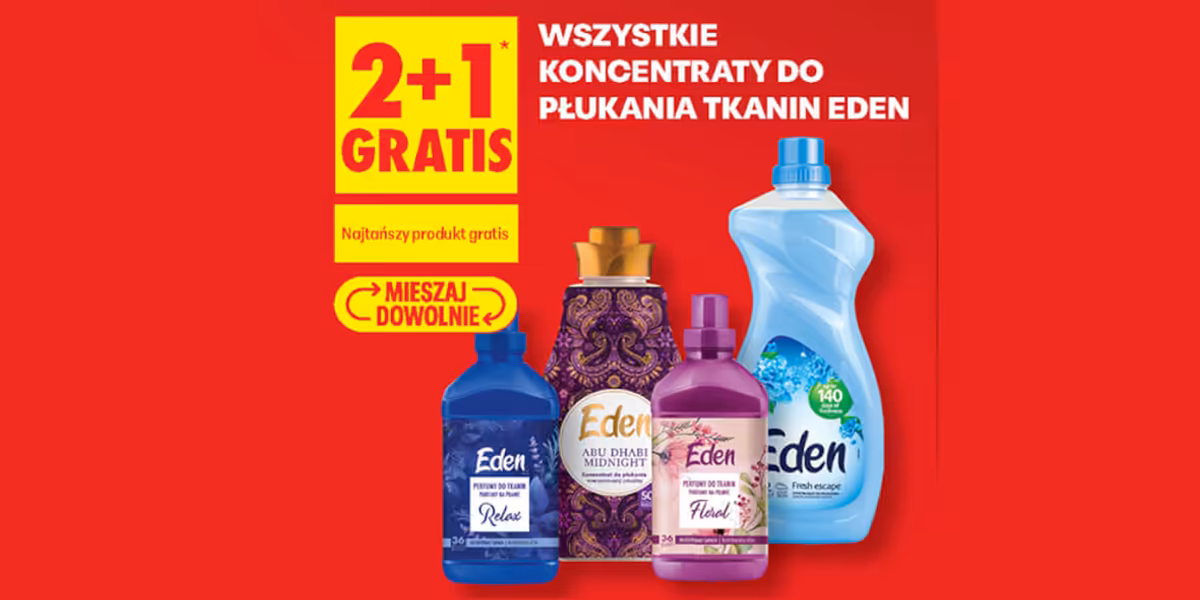 Biedronka: 2+1 GRATIS na wszystkie koncentraty do płukania tkanin Eden