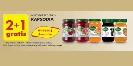 Biedronka: 2+1 GRATIS na wszystkie produkty Rapsodia 08.01.2025