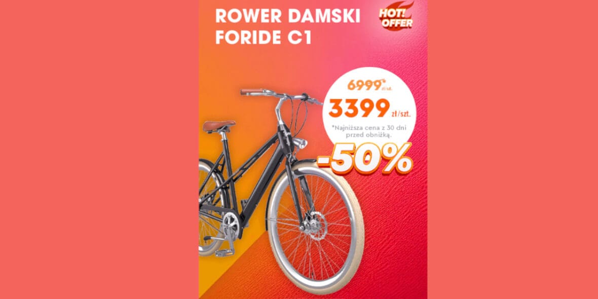 Biedronka Home: -50% na rower elektryczny miejski damski Foride C1 05.05.2025