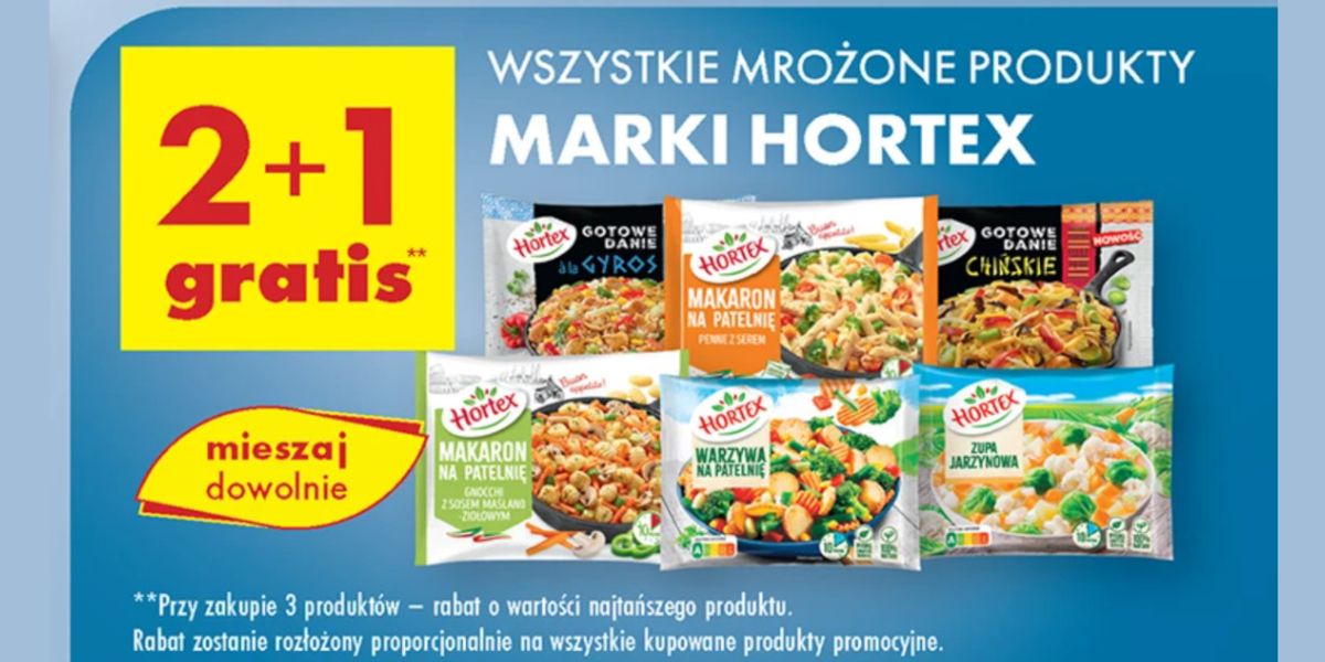 Biedronka: 2+1 GRATIS na wszystkie mrożone produkty Hortex