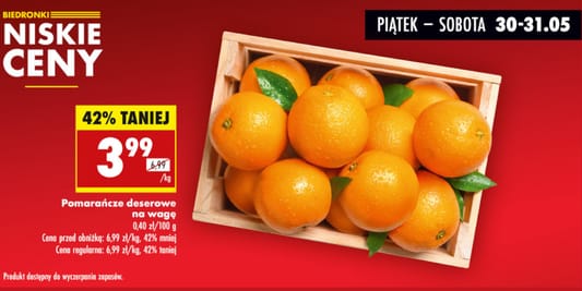 Biedronka: -42% na pomarańcze deserowe 30.05.2025