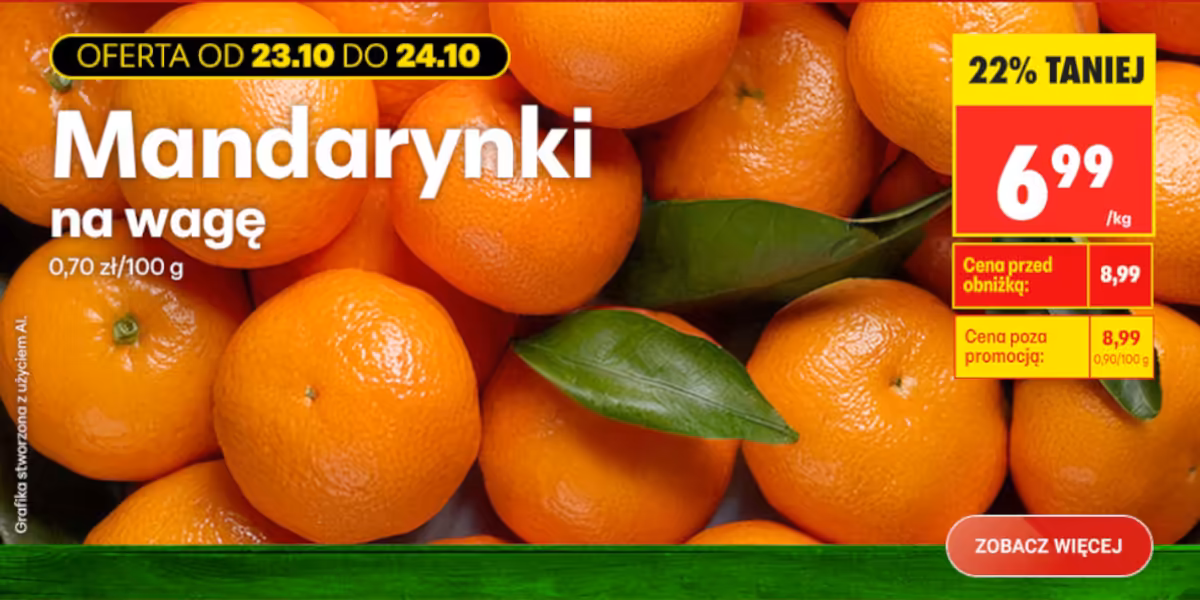 Biedronka: -22% na mandarynki