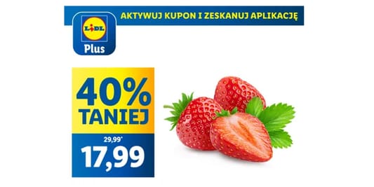 Lidl: Kupon -40% na truskawki 26.05.2025