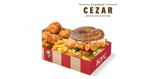 KFC: 42,99 zł za Zestaw Bajgiel Burger Cezar Big Box 02.04.2025