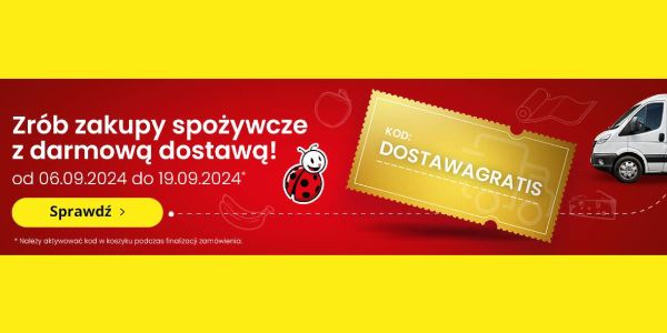 Biedronka: ONLINE Darmowa Dostawa z KODEM 06.09.2024