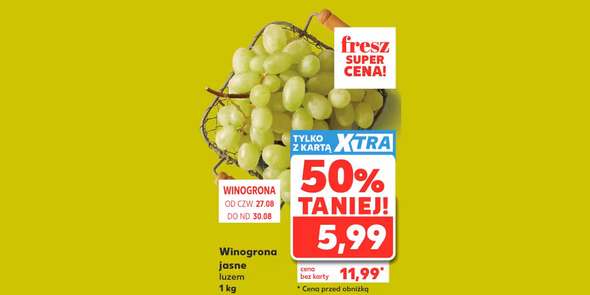 Kaufland: -50% na winogrona jasne
