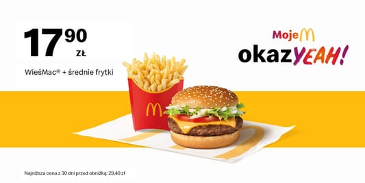 McDonald's: 17,90 zł WieśMac® + średnie frytki 19.05.2025