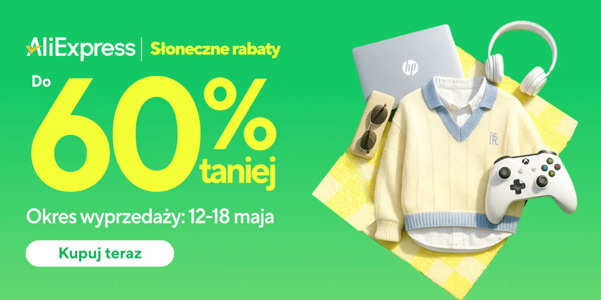 AliExpress: KOD rabatowy Do -50$ i zniżki do -60%