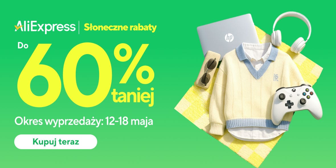 AliExpress: KOD rabatowy Do -50$ i zniżki do -60% 12.05.2025