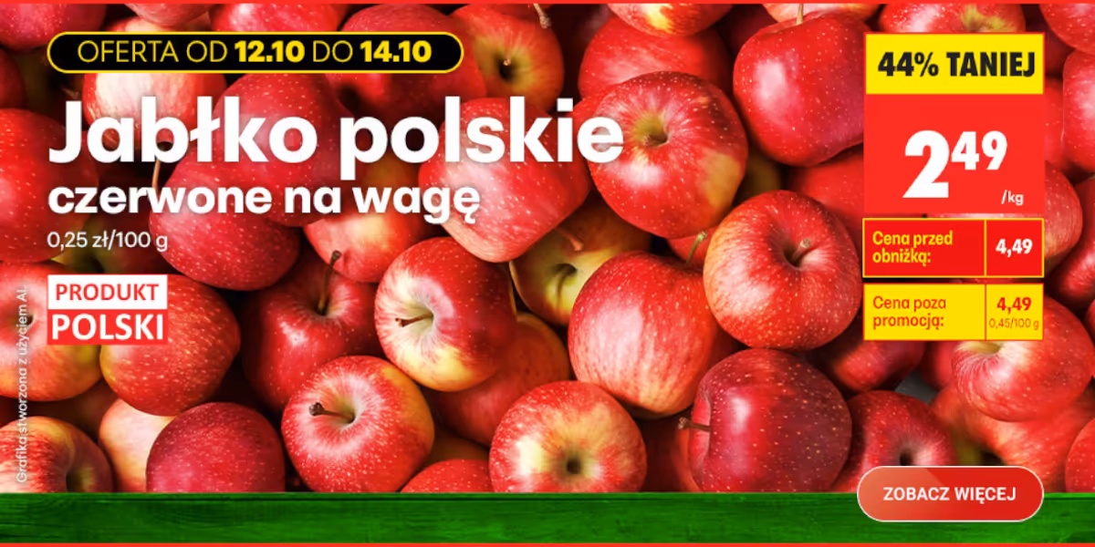 Biedronka: -44% na jabłka polskie czerwone