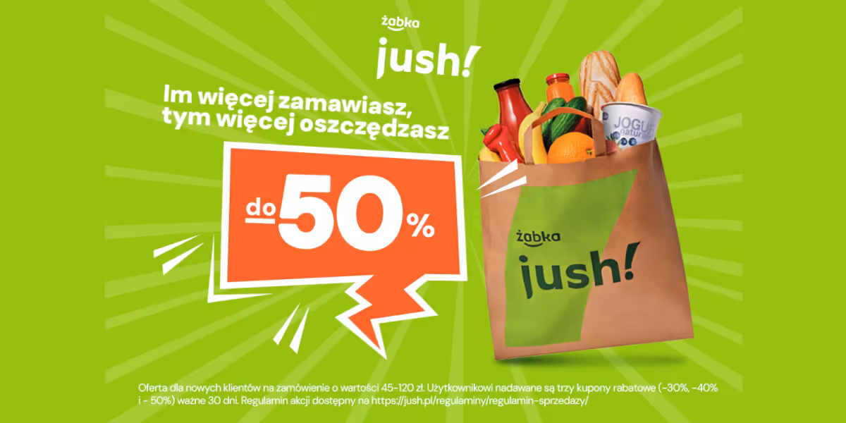 Żabka Jush!: Do -50% dla nowych klientów Żabka Jush