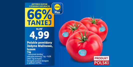 Lidl: KUPON -66% na pomidory malinowe 12.06.2025