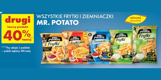 Biedronka: -40% na wszystkie frytki i ziemniaczki Mr. Potato 27.05.2025