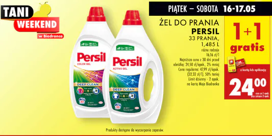 Biedronka: 1+1 GRATIS na żel do prania Persil 16.05.2025