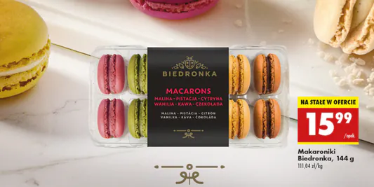 Biedronka: 15,99 zł za makaroniki Biedronka 17.04.2025