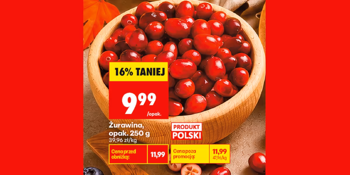 Biedronka: -16% na żurawinę