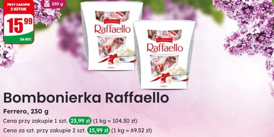 Dino: 15,99 zł za bombonierkę Raffaello 14.05.2025
