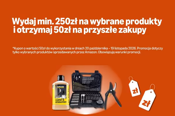 Amazon: Kupon 50 zł na kolejne zakupy na Amazon