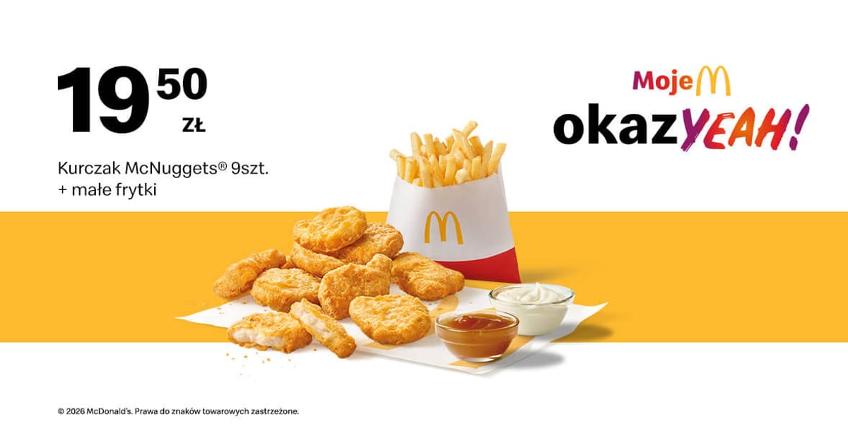 McDonald's: 19,50 zł Kurczak McNuggets® 9 szt. + małe frytki