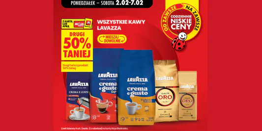 Biedronka: -50% na wszystkie kawy Lavazza 02.02.2026
