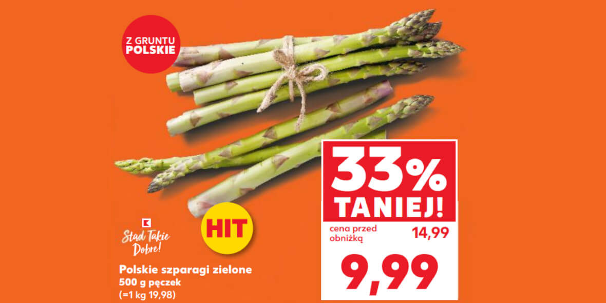 Kaufland: -33% na polskie szparagi zielone 05.06.2025
