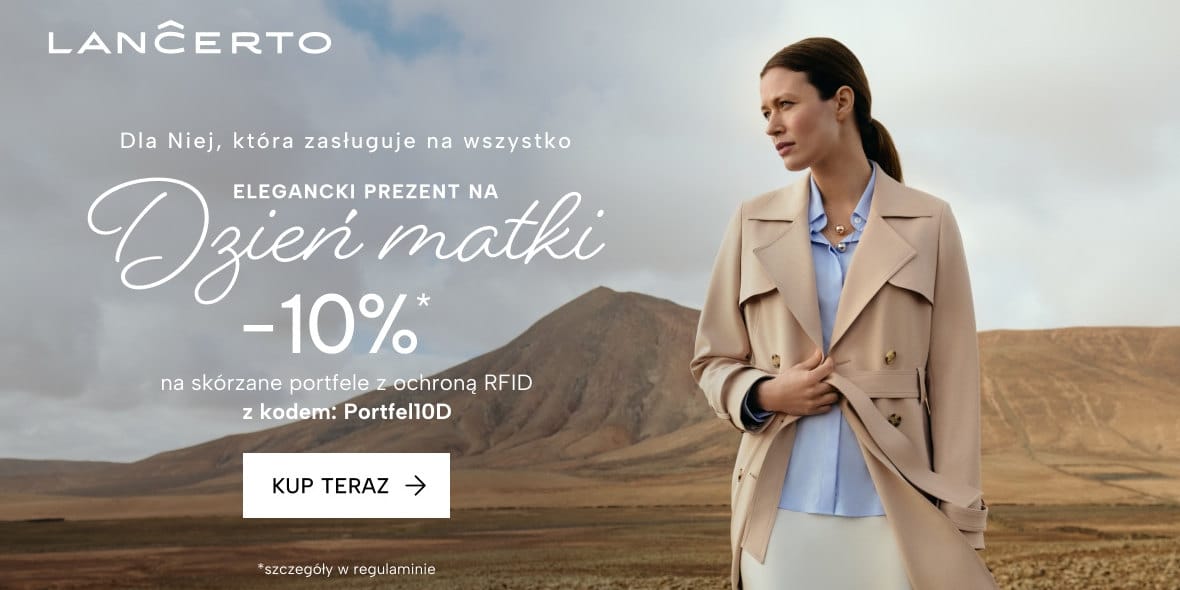 Lancerto: KOD rabatowy -10% na portfele RFID 21.05.2025