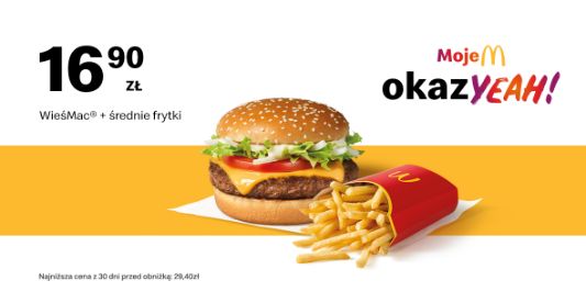 McDonald's: 16,90 zł WieśMac® + średnie frytki 21.10.2024