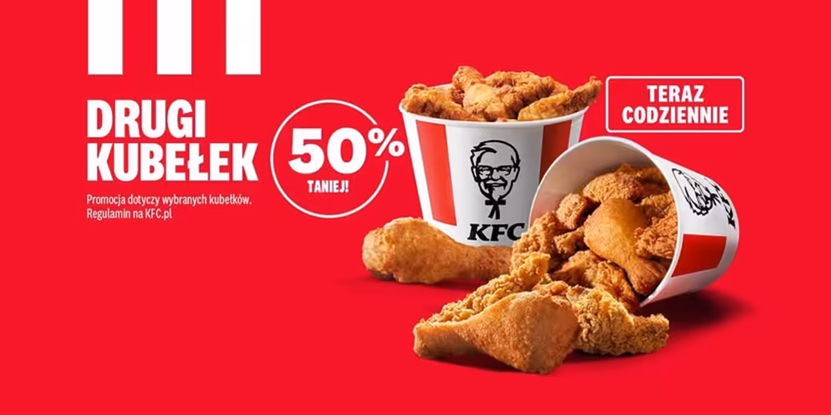 KFC: -50% na drugi kubełek w  KFC