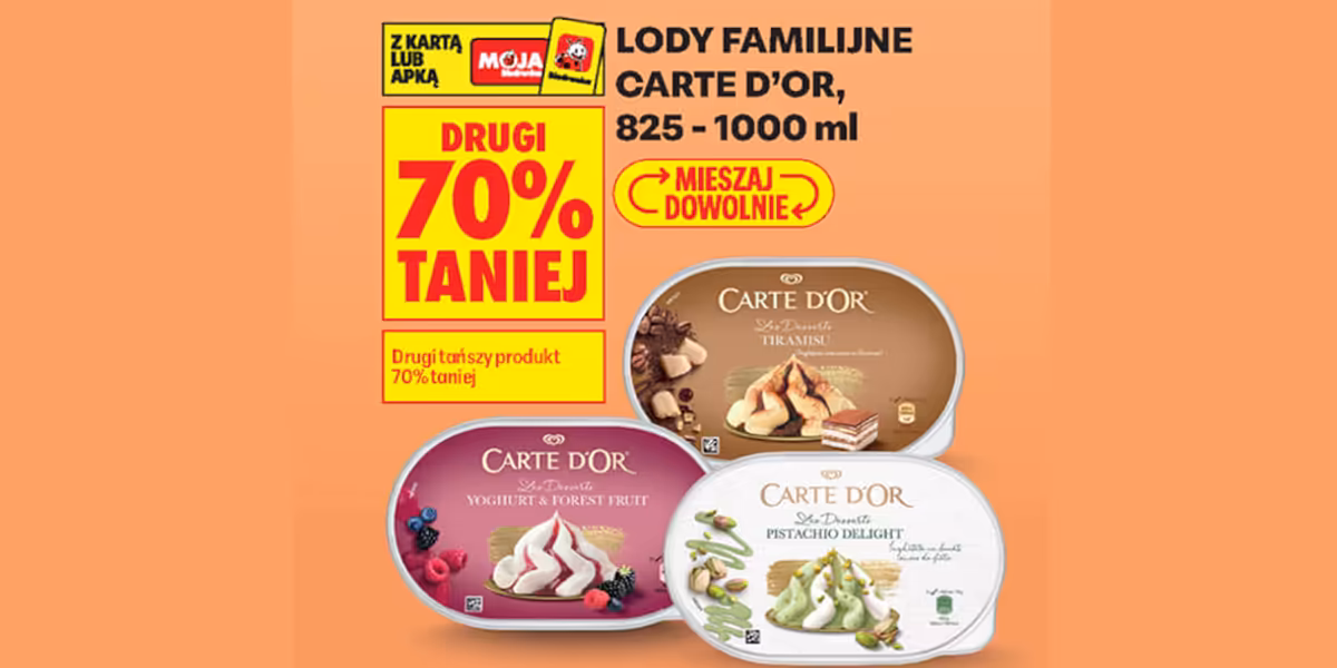 Biedronka: -70% na lody familijne Carte d'O