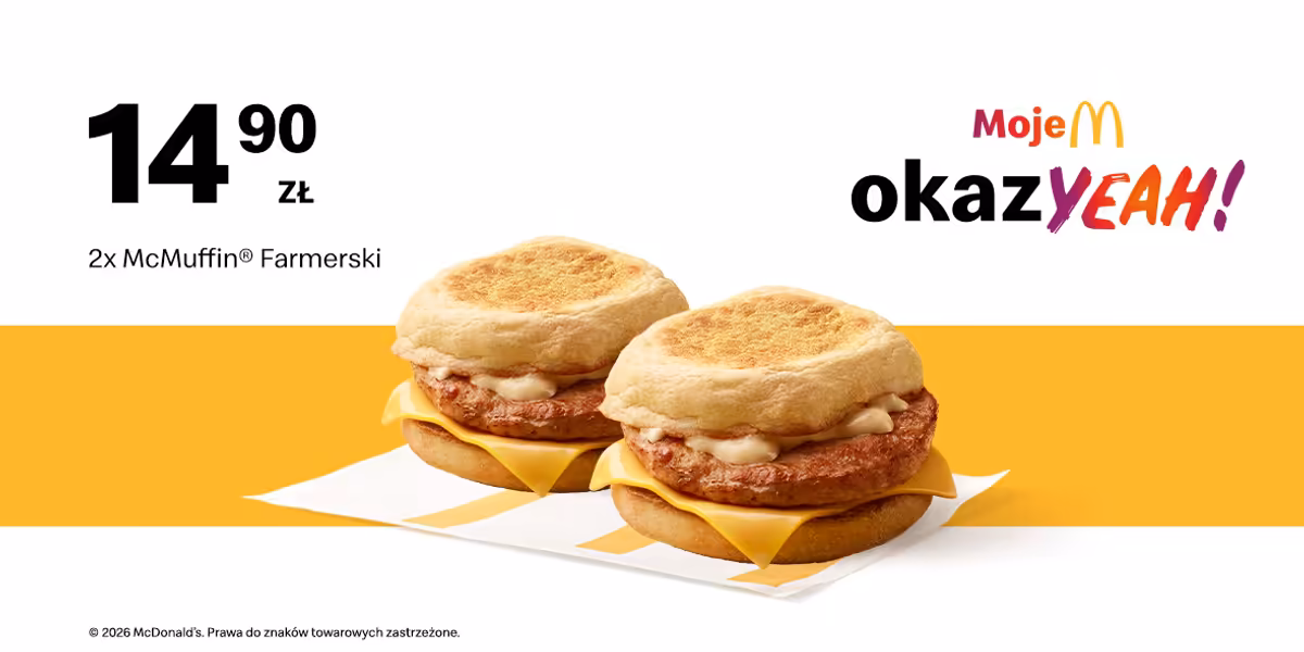 McDonald's: 14,90 zł 2x McMuffin® Farmerski