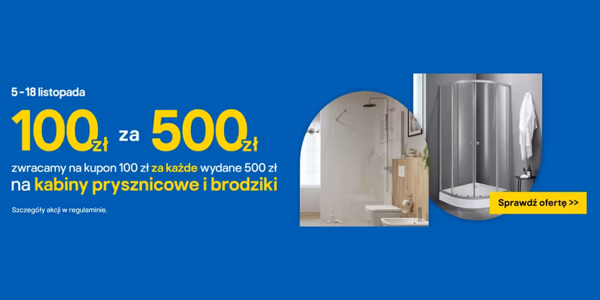 Castorama: 100 zł na kolejne zakupy za każdy wydany 500 zł