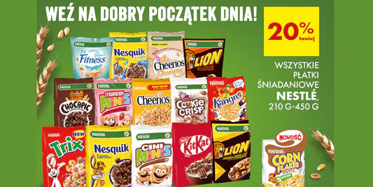 Biedronka: -20% na wszystkie płatki Nestlé 21.05.2025