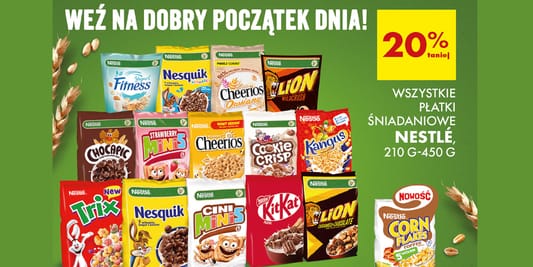 Biedronka: -20% na wszystkie płatki Nestlé 21.05.2025