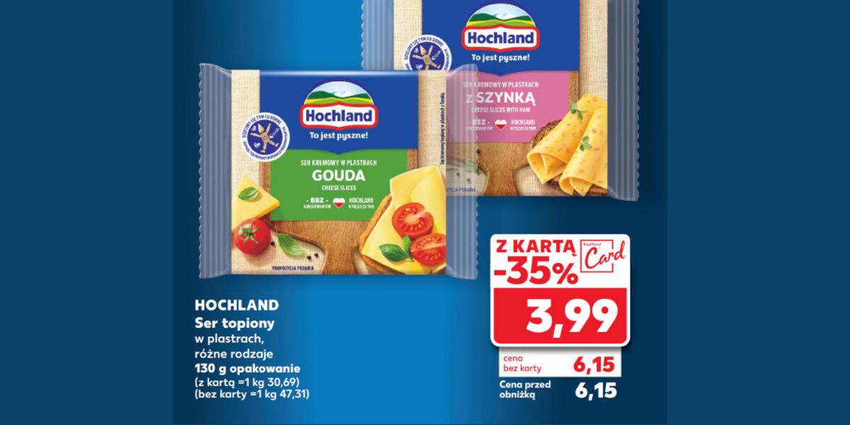 Kaufland: -35% na ser topiony w plastarch Hochland