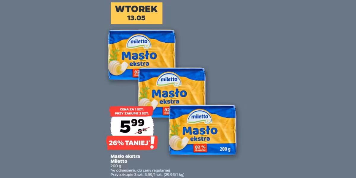 Netto: -26% na masło ekstra Miletto