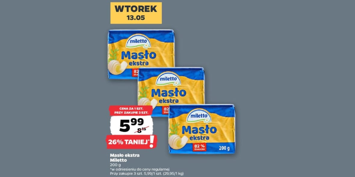 Netto: -26% na masło ekstra Miletto 13.05.2025